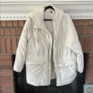 Women's White Hooded Jacket